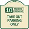 Signmission 10 Minutes Parking Take Out Parking Heavy-Gauge Aluminum Sign, 18" x 18", TG-1818-24639 A-DES-TG-1818-24639 - alternate 1
